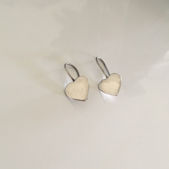 925 Sterling silver dangle heart earrings - Picture 2 of 5